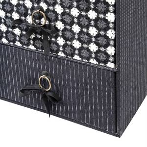 Cassetiera Patchwork Pepita II Nero/Bianco