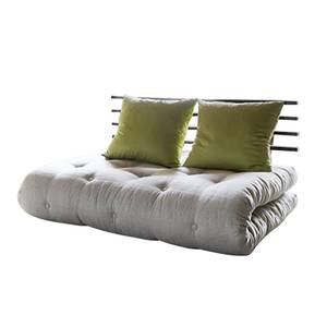 Slaapbank Shin Sano futon beige/groen - matras 6 lagen katoen en 4cm schuimstof