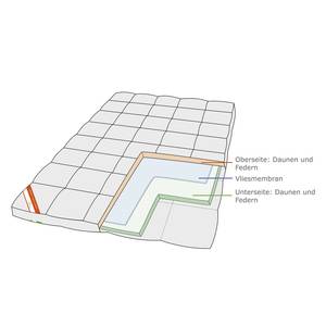 Kassettendecke Annaberg Daunen / Federn - Weiß - 135 x 200 cm