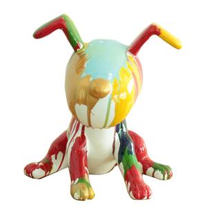 Skulptur Beagle Kunstharz - Mehrfarbig