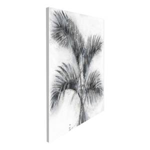 Bild Palme fog Grau - Weiß - Textil - 80 x 100 x 3.8 cm