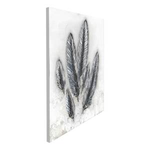 Impression d’art Feder fog Gris - Blanc - Textile - 80 x 100 x 3.8 cm