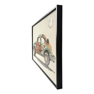 Afbeelding Automobil Beige - Turquoise - Papier - 62 x 42 x 2.5 cm