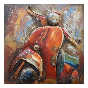 Afbeelding Scooter Trip Oranje - Rood - Metaal - 60 x 60 x 3.5 cm