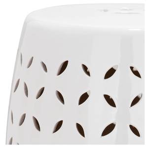 Tabouret en céramique Feuille Blanc émaillé