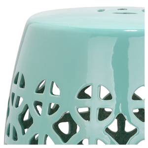 Tabouret en céramique Circle Bleu turquoise émaillé