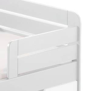 Ausziehbares Kinderbett Jumper Kiefer massiv - Weiß - Mit Lattenrost - Ohne Ausstattung