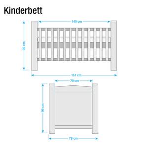 Kinderbett La Coquette Kiefer teilmassiv Weiß