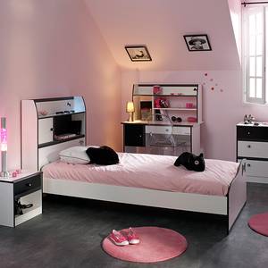 Kinderbed Lovely Light II wit met zwarte afwerking