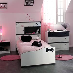 Kinderbed Lovely Light II wit met zwarte afwerking