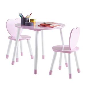 Set sedie e tavolo bambini Princess 3 pezzi - Rosa/Bianco