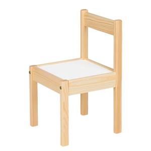 Ensemble de table et chaises pour enfant 3 éléments - Pin partiellement massif Nature / Blanc