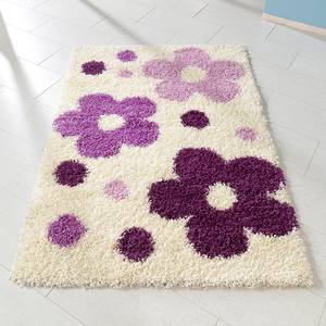 Kinderteppich Blumen Weiß/Violett