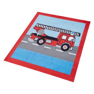 Tapis pour enfant Feuerwehr Fibres synthétiques - Rouge / Bleu / Gris