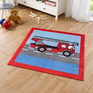 Tapis pour enfant Feuerwehr Fibres synthétiques - Rouge / Bleu / Gris