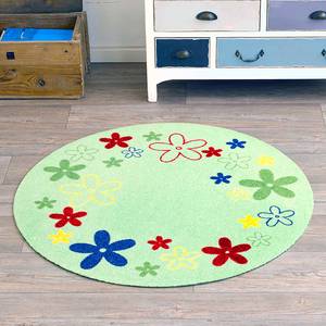 Tappeto per bambini rotondo Flower Field Verde