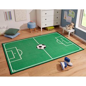 Kinderteppich Fußballfeld Kunstfaser - Grün - 140 x 200 cm