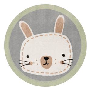 Kinderteppich Ninos Bunny Kunstfaser - Creme / Grau