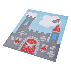 Tapis pour enfant Ritterburg Fibres synthétiques - Gris / Bleu / Rouge