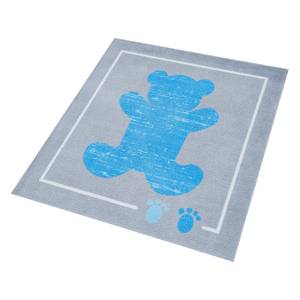 Kinderteppich Teddybär Kunstfaser - Hellblau