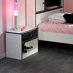 Chambre Lovely Light I (4 éléments) Blanc avec éléments décoratifs noirs