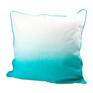 Coussin Batik Dipdye Coton - Turquoise / Blanc