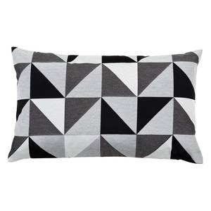 Kussen Geometric textielmix - zwart/wit