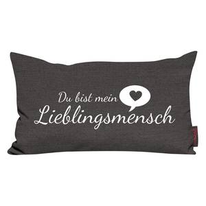 Coussin Lieblingsmensch Tissu - Anthracite