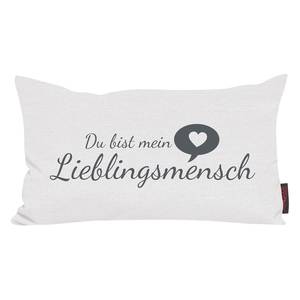 Cuscino Lieblingsmensch Tessuto - Bianco