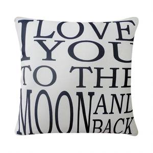 Coussin Love Moon Blanc - Textile - 45 x 45 cm