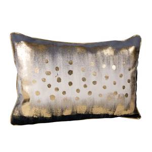 Kissen Luca Baumwollstoff - Grau / Gold Metallic