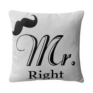 Cuscino Mr. Right Bianco - Tessile - 45 x 45 cm