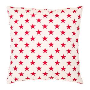 Coussin Plano Fibres synthétiques - Blanc / Rouge - 50 x 50 cm