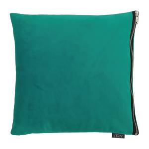 Coussin décoratif Tassilo Velours - Vert océan