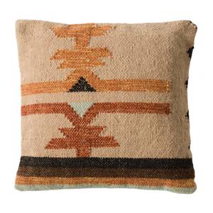 Coussin Vagos II Laine / Coton - Beige / Orange