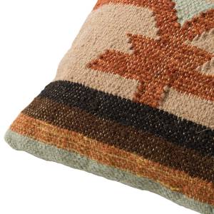 Kissen Vagos II Wolle / Baumwollstoff - Beige / Orange