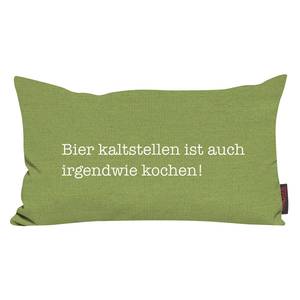 Kissen Zitat Bier kaltstellen Grün - Textil - 30 x 50 cm