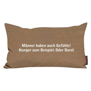 Coussin avec citation en allemand Marron - Textile - 30 x 50 cm