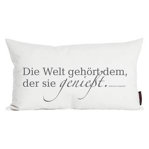 Coussin avec citation en allemand Beige - Textile - 30 x 50 cm