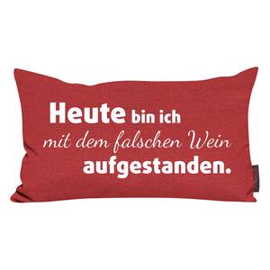 Coussin Zitate Trends Wein Tissu - Rouge tomate