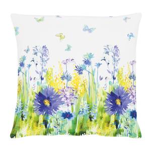 Housse de coussin Blumenwiese Aquarell Bleu