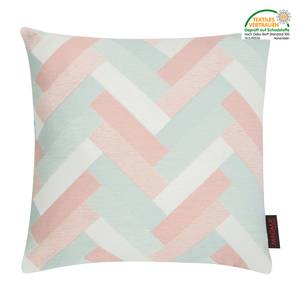 Housse de coussin Caddy Tissu - Vert menthe / Rose - 38 x 38 cm