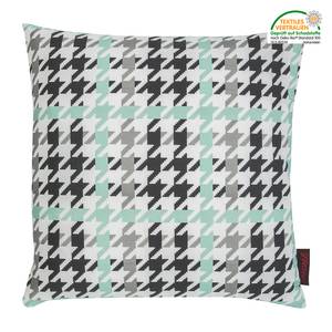 Housse de coussin Carla Coton - Menthe / Blanc