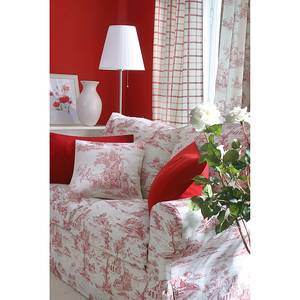 Housse de coussin Ecru / Motif rouge - 60 x 60 cm