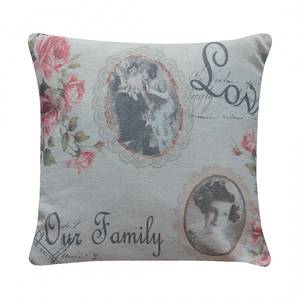 Housse de coussin Family Beige - Textile - 40 x 40 cm