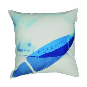 Kissenbezug Fish Blau - Weiß - Naturfaser - Textil - 45 x 45 cm