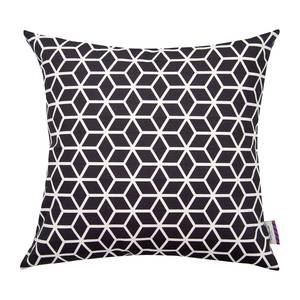 Housse de coussin Jumbled Cubes Coton - Noir - 50 x 50 cm