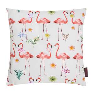 Housse de coussin Key West Tissu - Blanc / Rose - 40 x 40 cm