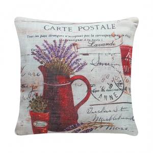 Housse de coussin Lavendel Blanc - Textile - 40 x 40 cm