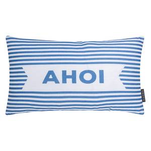 Housse de coussin Mehr Meer Ahoi Coton - Bleu / Blanc